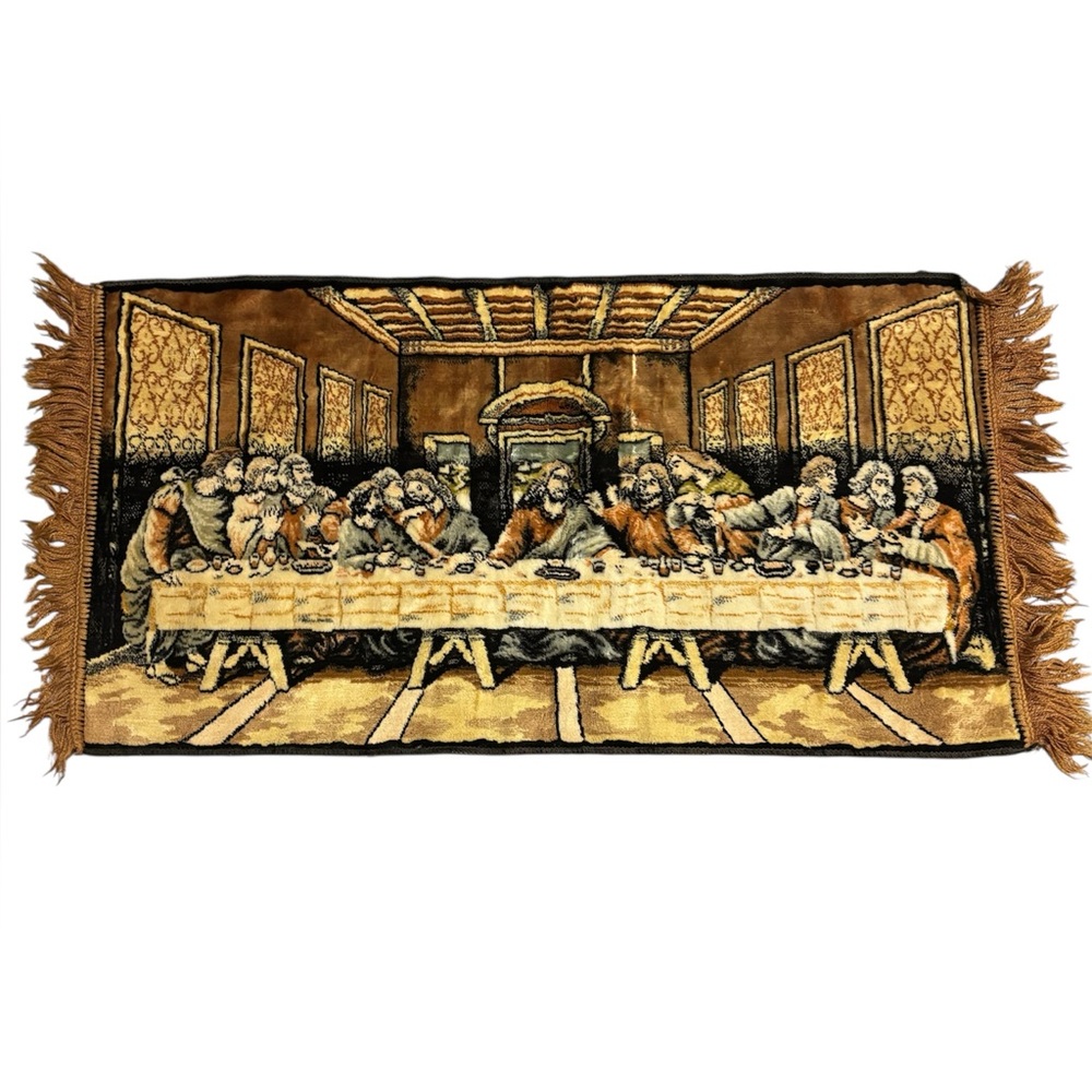 Vintage Tapestry Last Supper Wall Hanging